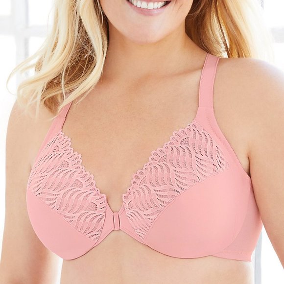 NWOT Glamorise WonderWire Front Close T-Back Underwire Bra Pink Size 36G - Picture 4 of 4